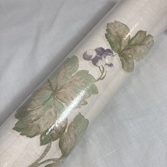 Italian Prepasted Grapes Ivy Solid Sheet Vinyl Wallpaper New 21" x 11 Yds - Picture 5 of 10